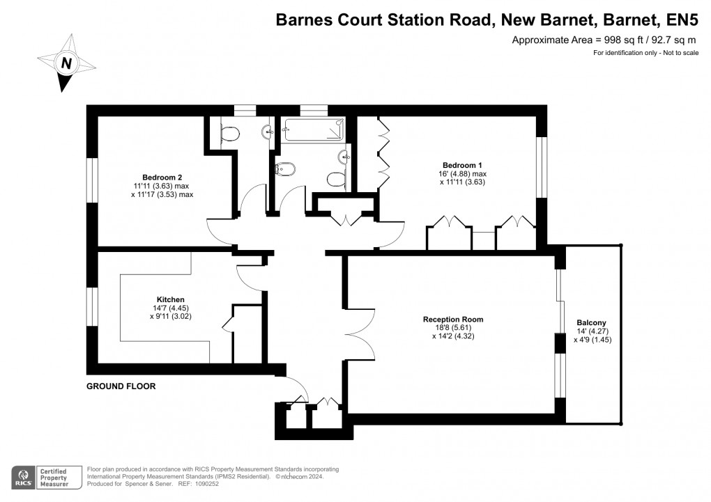 Floorplan for New Barnet, Barnet