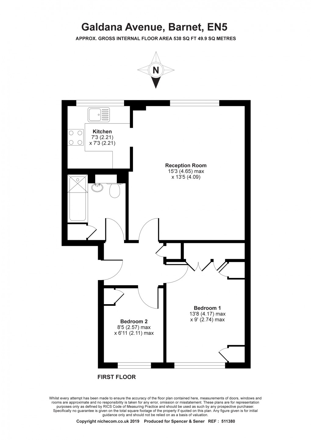 Floorplan for Galdana Avenue, Barnet