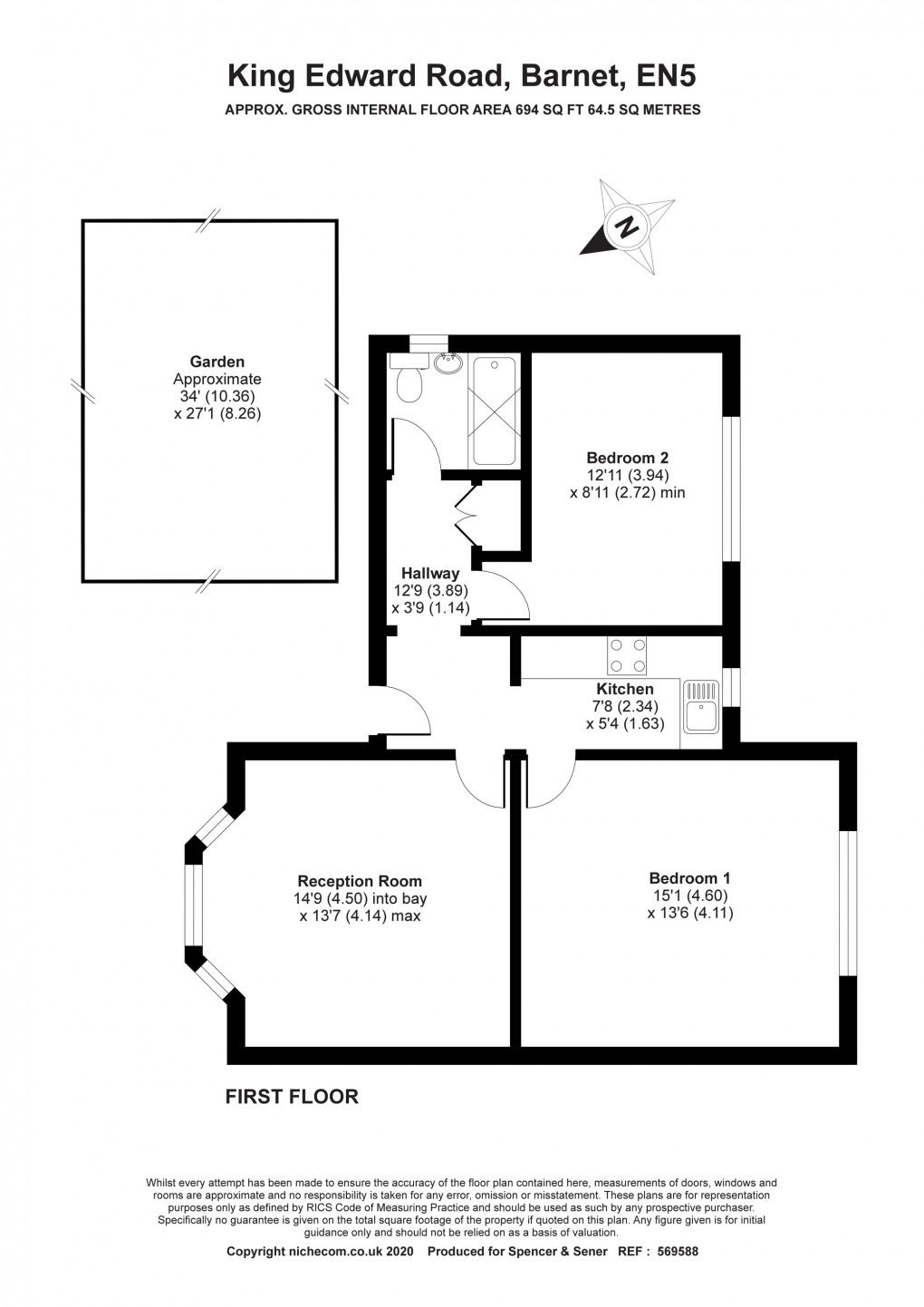 Floorplan for King Edward Road, Barnet
