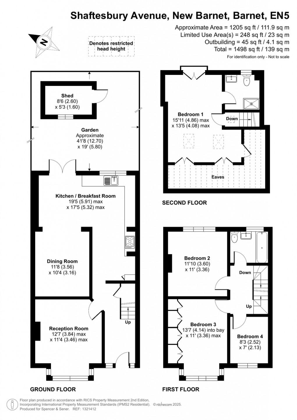 Floorplan for Shaftesbury Avenue, New Barnet, Barnet