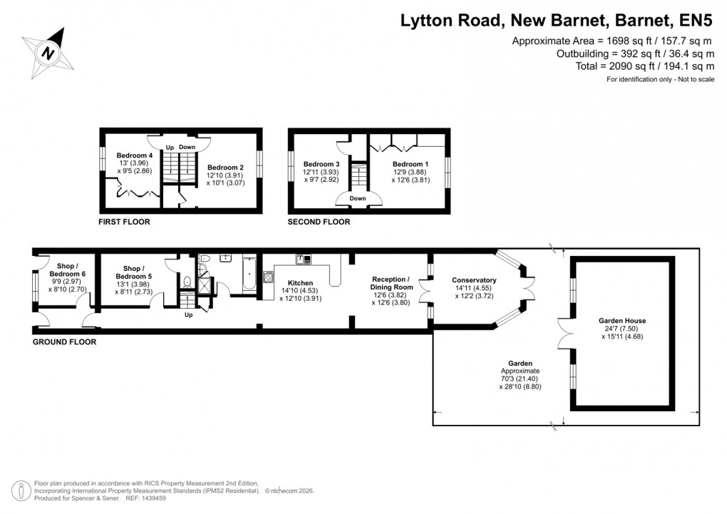 Floorplan for Lytton Road, New Barnet, Barnet