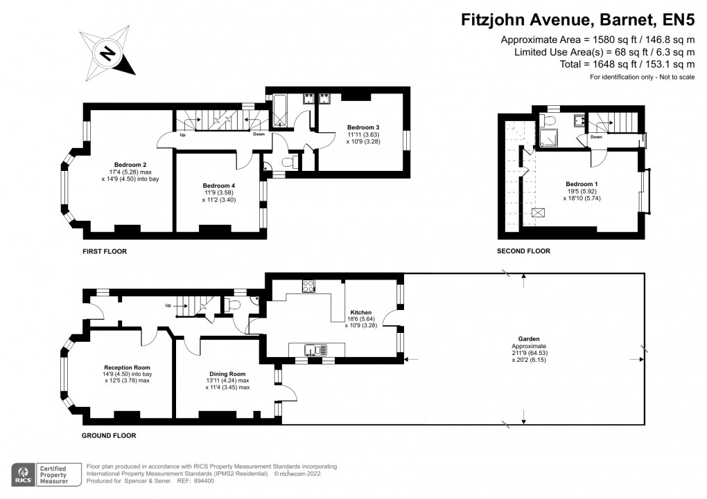Floorplan for Fitzjohn Avenue, Barnet