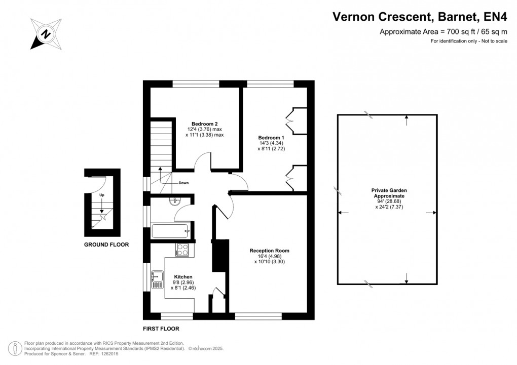 Floorplan for Vernon Crescent, Barnet