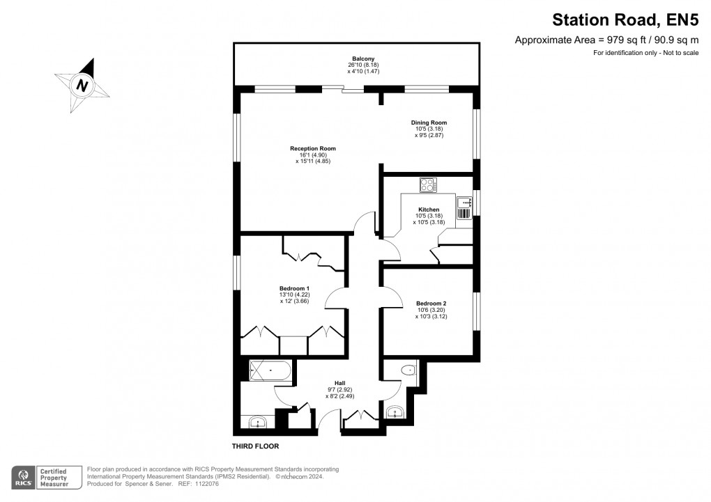 Floorplan for Barnes Court, Station Road, New Barnet, Barnet