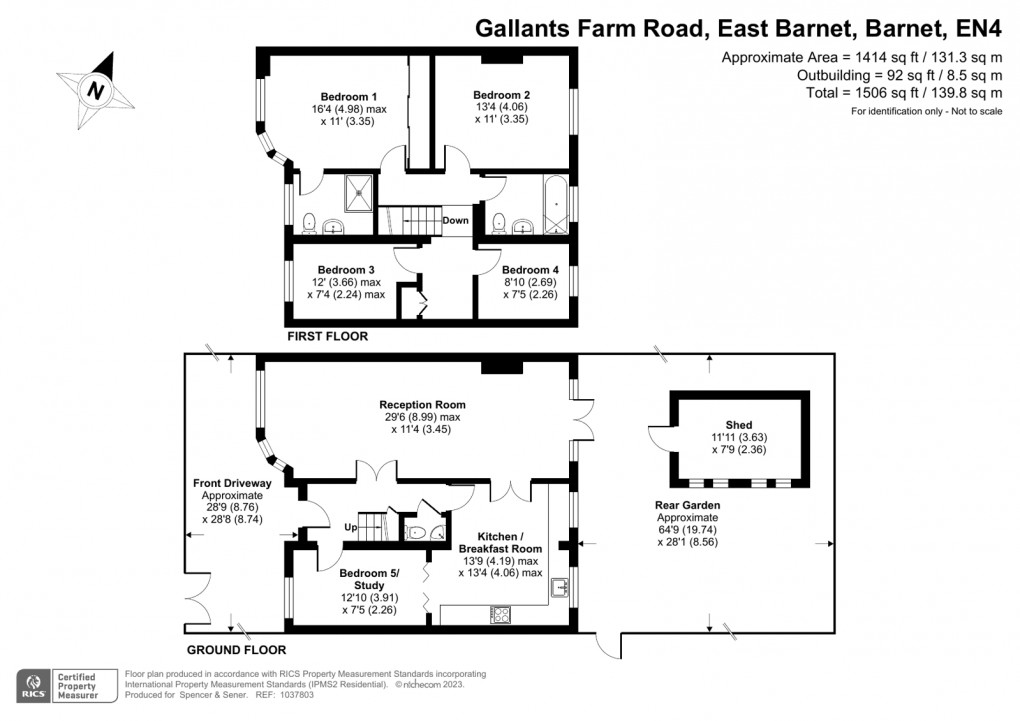 Floorplan for East Barnet, Barnet