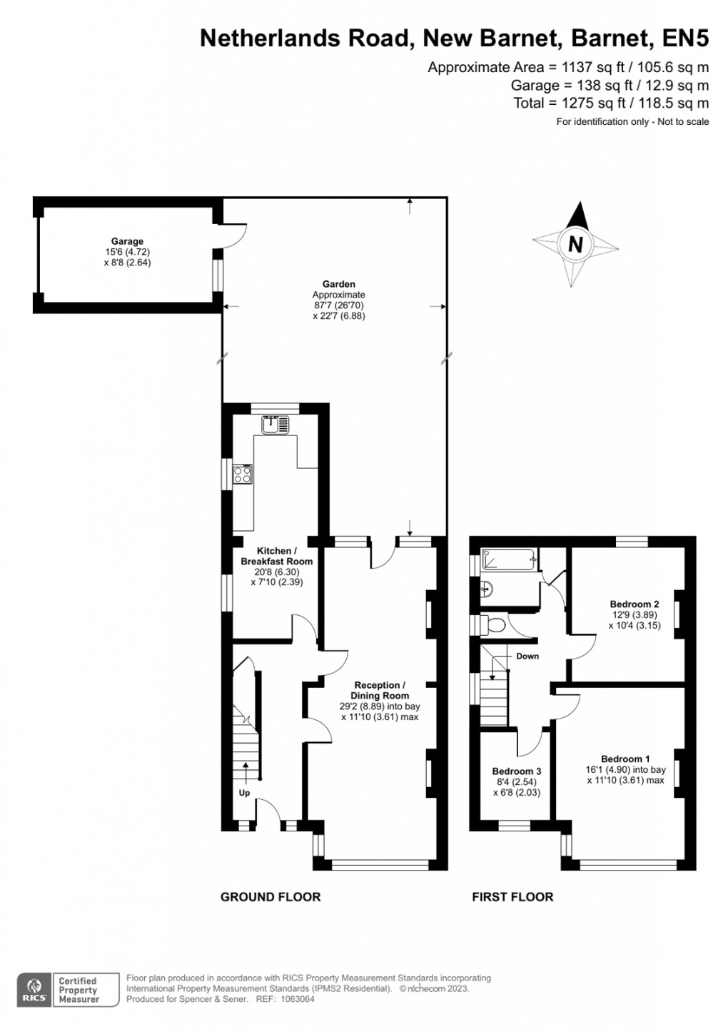 Floorplan for Netherlands Road, New Barnet, Barnet