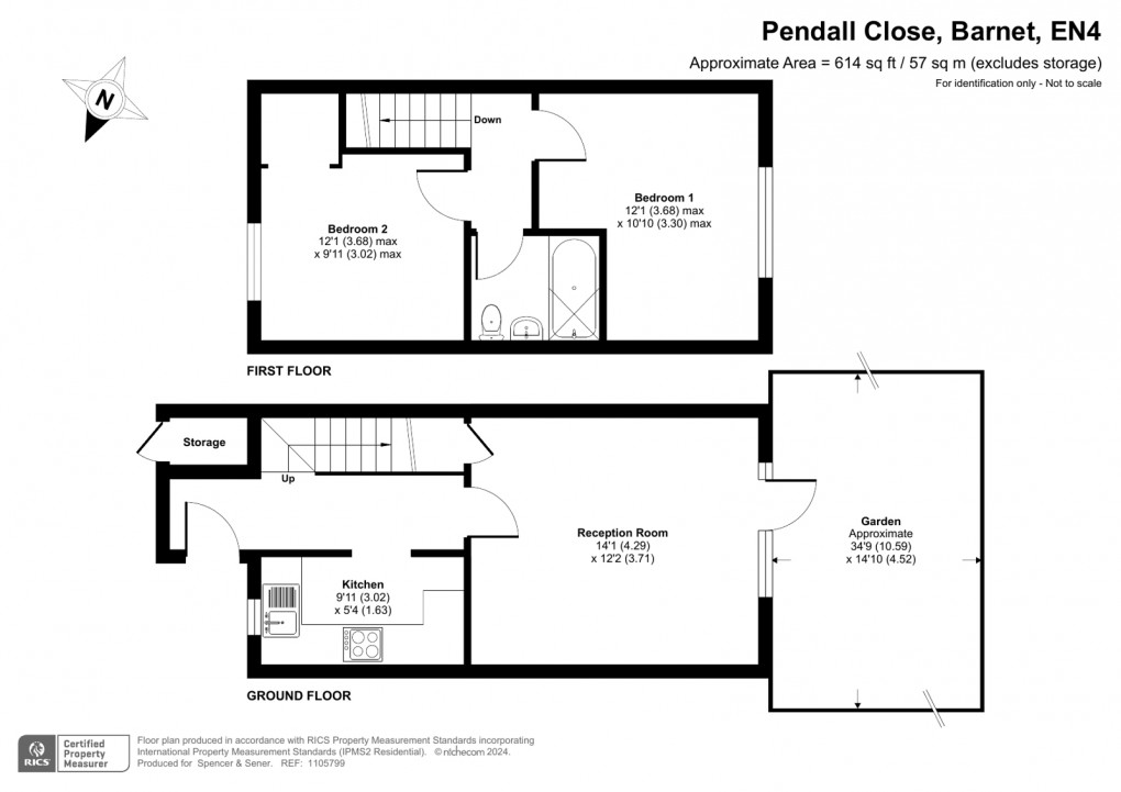 Floorplan for Pendall Close, Barnet