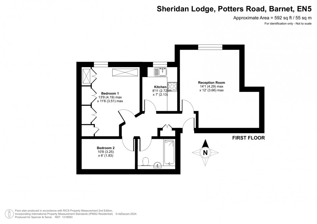 Floorplan for Potters Road, Barnet