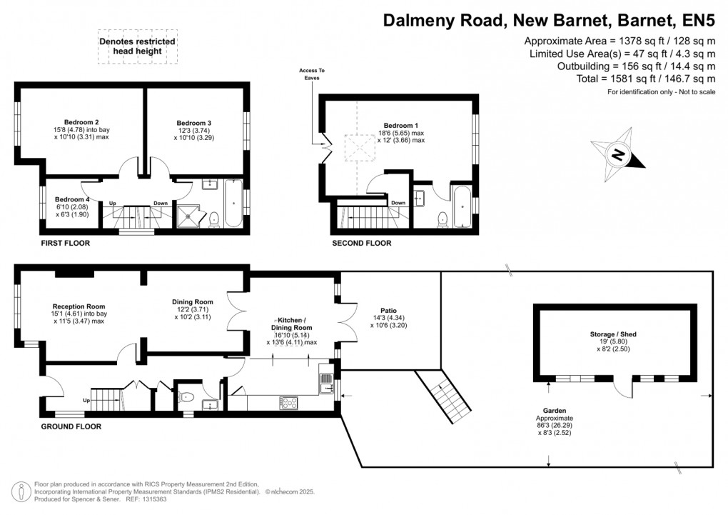 Floorplan for Dalmeny Road, New Barnet, Barnet