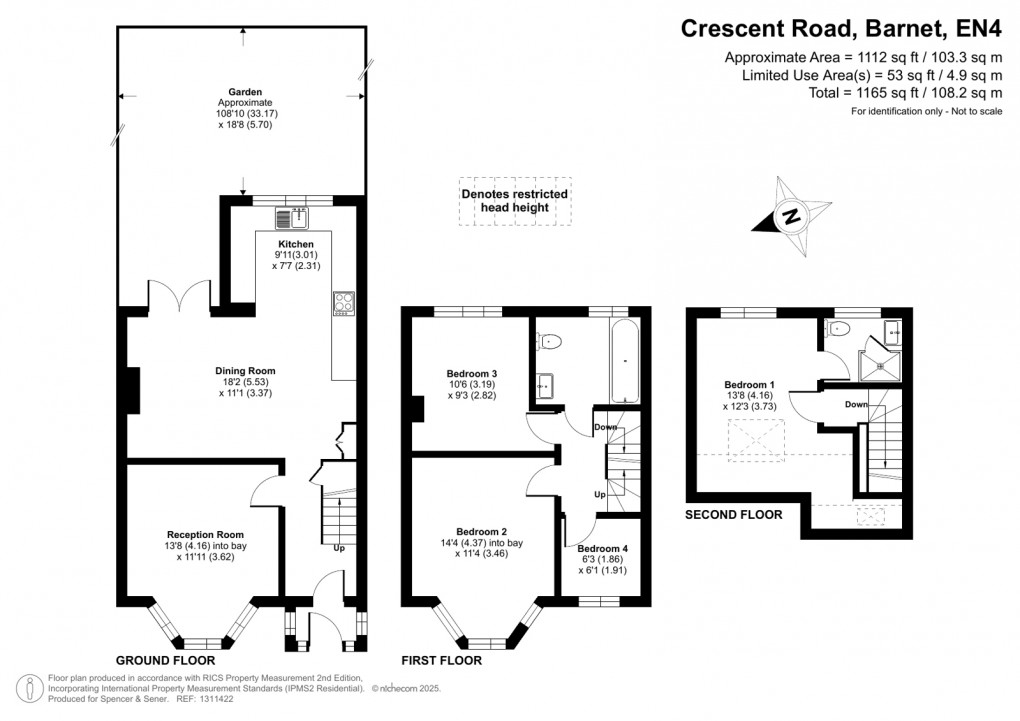 Floorplan for Crescent Road, Barnet