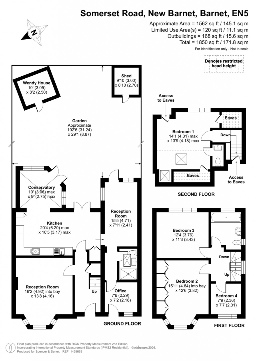 Floorplan for Somerset Road, New Barnet, Barnet