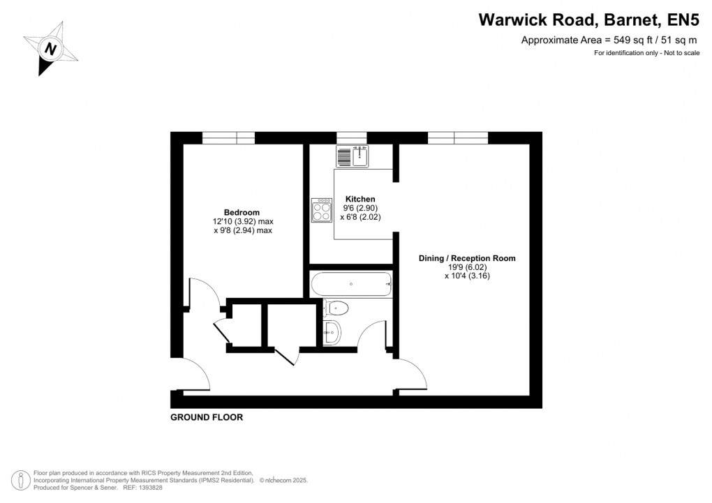 Floorplan for Warwick Road, Barnet