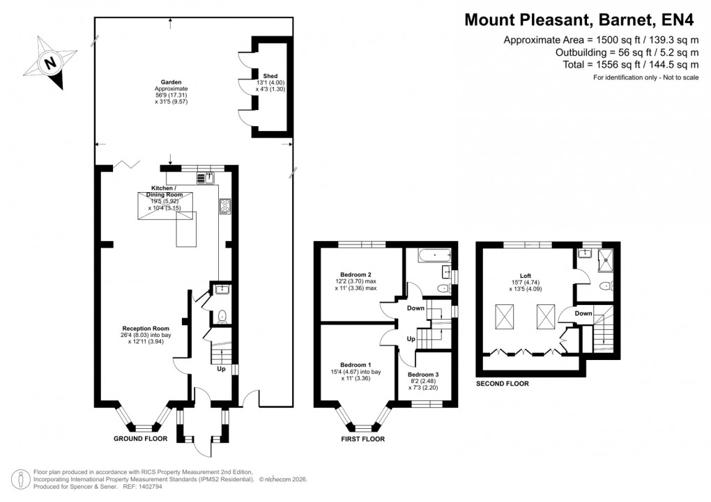 Floorplan for Mount Pleasant, Cockfosters, Barnet