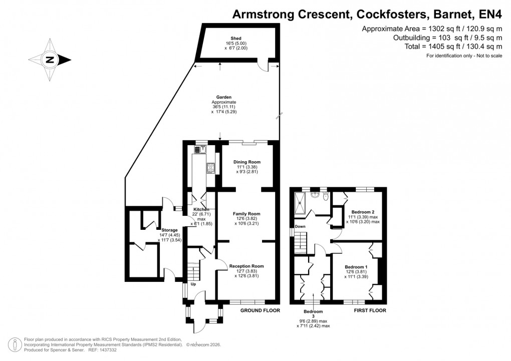 Floorplan for Armstrong Crescent, Cockfosters, Barnet