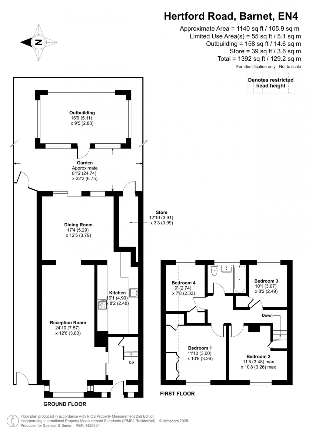 Floorplan for Hertford Road, Barnet