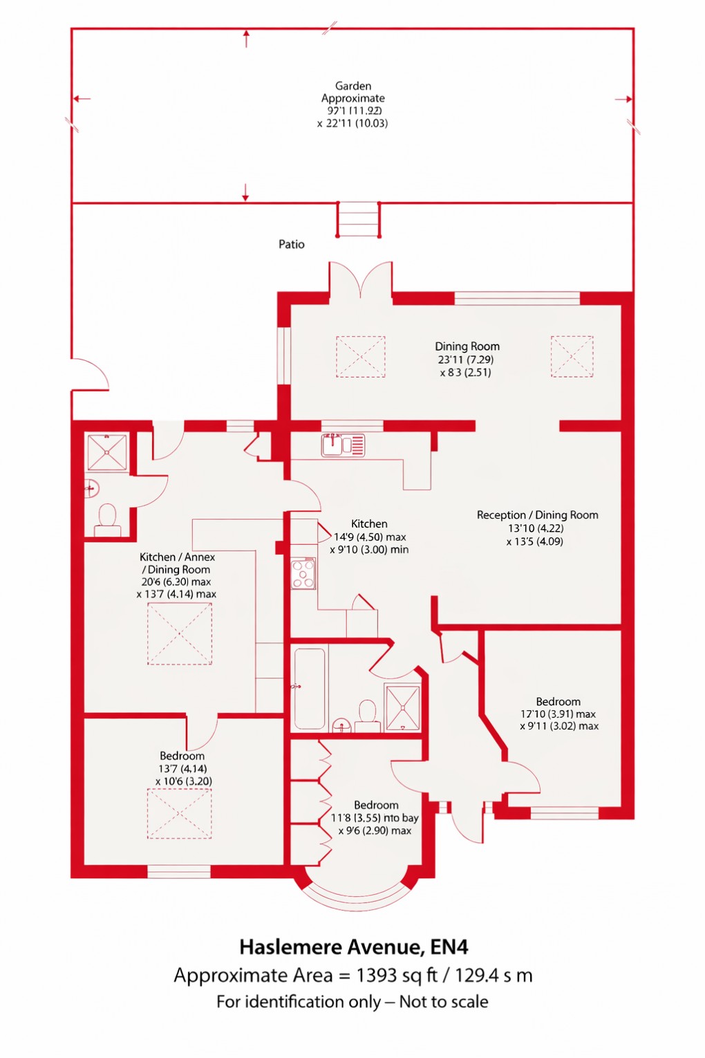 Floorplan for Haslemere Avenue, Barnet, London