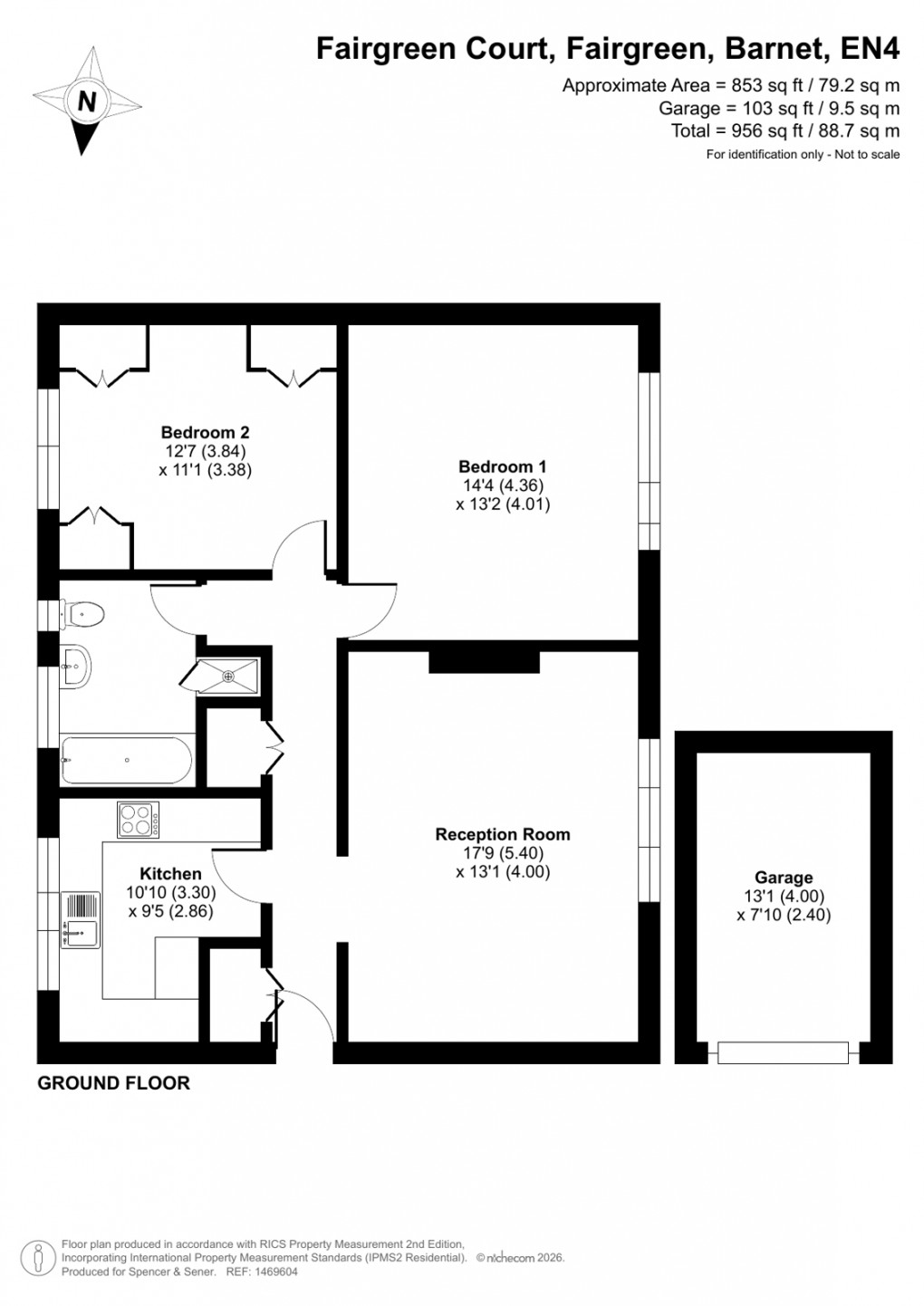 Floorplan for Fairgreen Court, Fairgreen, Barnet