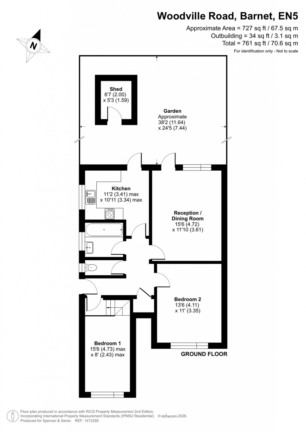 Floorplan for Woodville Road, Barnet